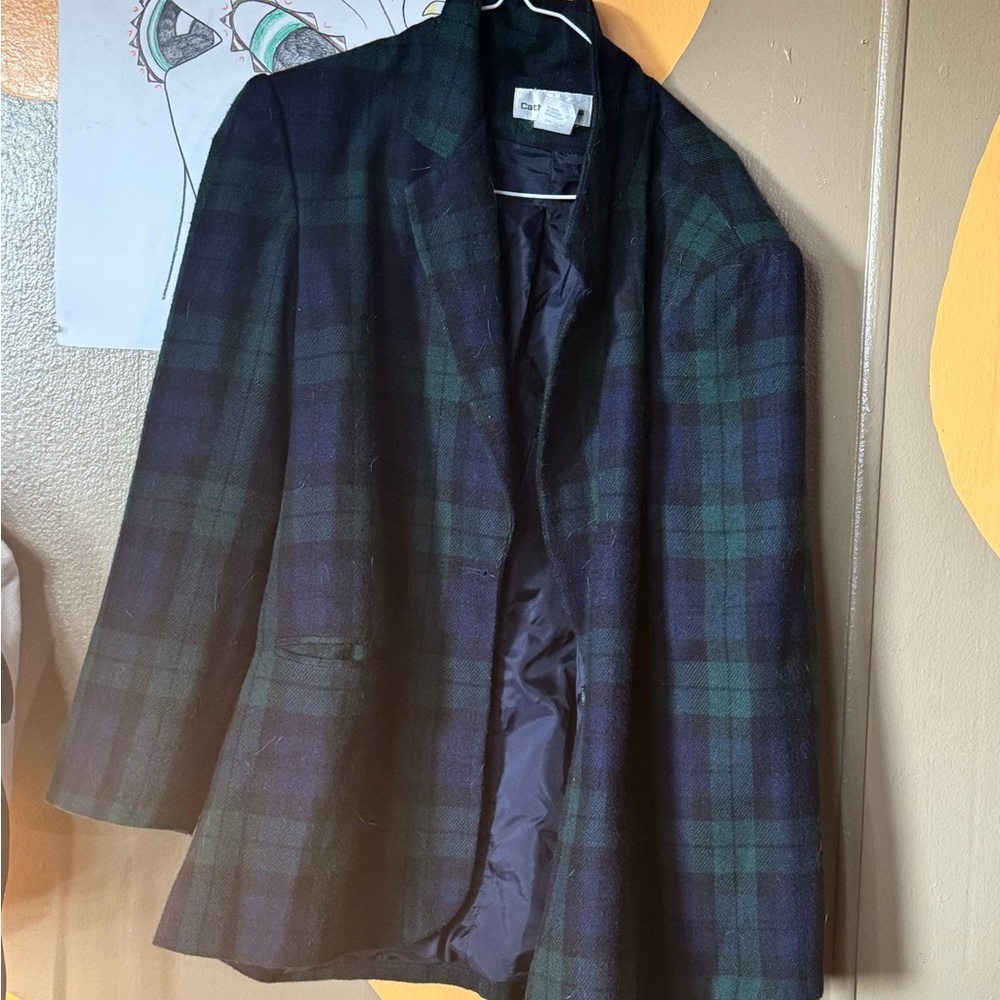 Cathy Daniels Green and Blue Plaid Jacket
